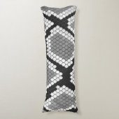 Snake Grey en Light Grey Print Lichaamskussen (Voorkant Verticaal)