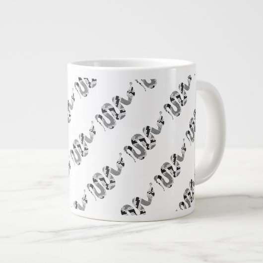 Snake Grey en Light Grey Silhouette Extra Grote Mok (Voorkant rechts)