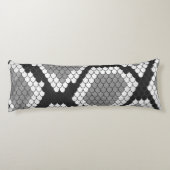 Snake Grey en Light Grey Silhouette Lichaamskussen (Achterkant)