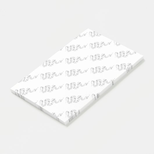 Snake Grey en Light Grey Silhouette Post-it® Notes (Schuin)