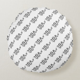 Snake Grey en Light Grey Silhouette Rond Kussen