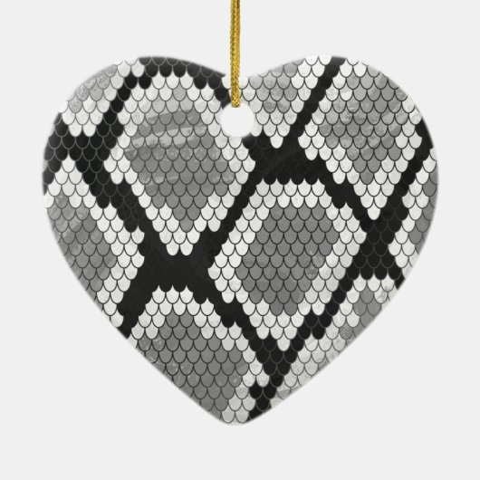 Snake Grey, White en Black Print Keramisch Ornament (Achterkant)