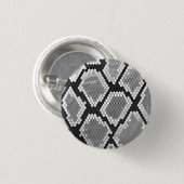 Snake Grey, White en Black Print Ronde Button 3,2 Cm (Voorkant /achterkant)