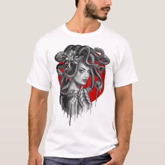 Snake Head Girl Medusa T-shirt