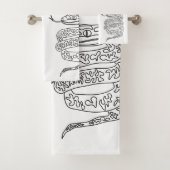 Snake Hearts print Bad Handdoek (Insitu)