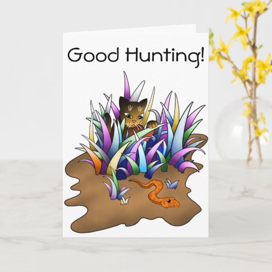 Snake Hunter Cat Kaart (Gele Bloem)