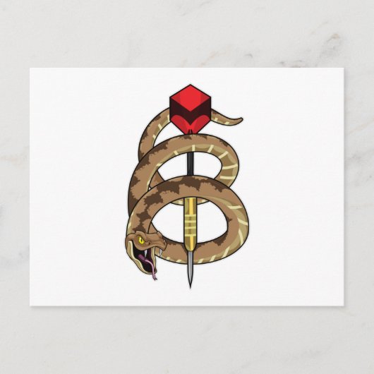 Snake in Darts met Dart Briefkaart (Voorkant)