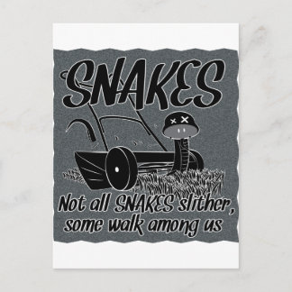 Snake in de gras briefkaart