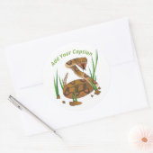 Snake in de gras ronde sticker (Envelop)