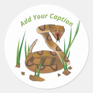 Snake in de gras ronde sticker