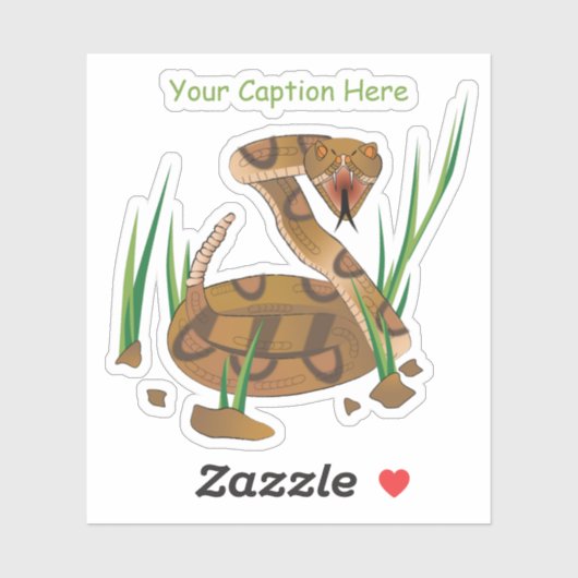 Snake in de gras sticker (Vel)