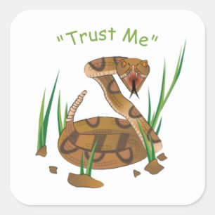 Snake in de gras vierkante sticker