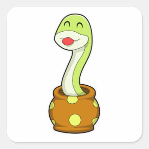 Snake in Jar Vierkante Sticker
