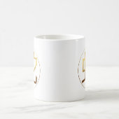Snake Jaar Goud met ingegraveerd symbool Witte Mok (Center)