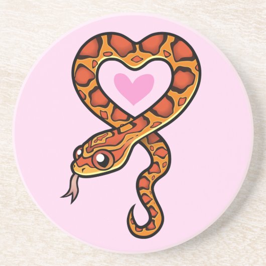 Snake Love Zandsteen Onderzetter (Voorkant)