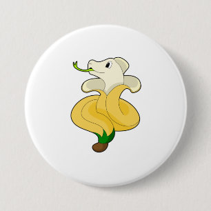 Snake met Banana Ronde Button 7,6 Cm