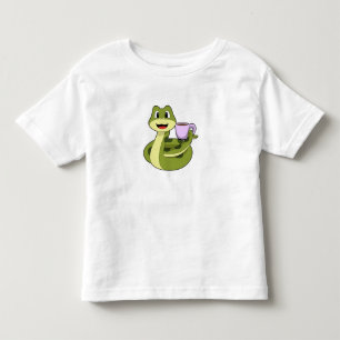 Snake met beker koffie kinder shirts