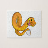 Snake met beker koffie legpuzzel (Horizontaal)