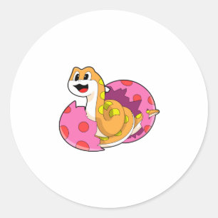 Snake met eieren ronde sticker