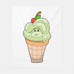 Snake met ijscrème en Cherry Fleece Deken