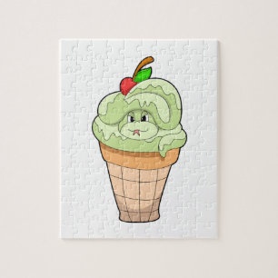 Snake met ijscrème en Cherry Legpuzzel