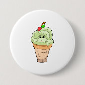 Snake met ijscrème en Cherry Ronde Button 7,6 Cm (Voorkant)