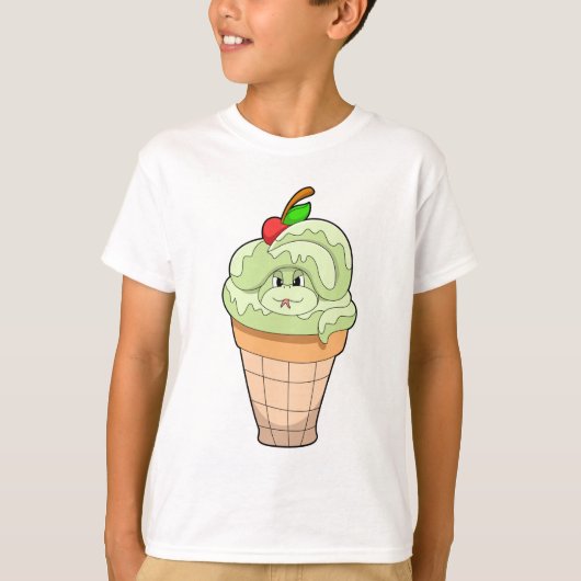 Snake met ijscrème en Cherry T-shirt (Voorkant)