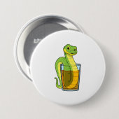Snake met Juice Ronde Button 7,6 Cm (Voorkant /achterkant)