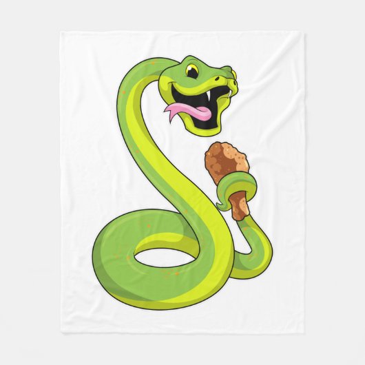 Snake met kip fleece deken (Voorkant)