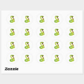 Snake met kip ronde sticker (Vel)