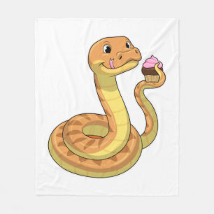 Snake met Muffin Fleece Deken