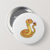 Snake met Muffin Ronde Button 7,6 Cm (Voorkant /achterkant)