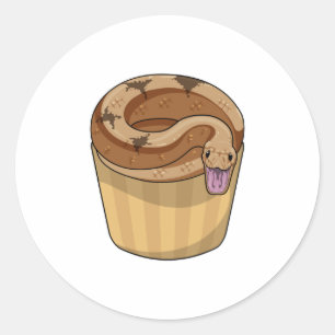 Snake met Muffin Ronde Sticker