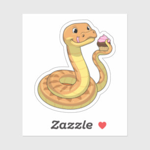 Snake met Muffin Sticker