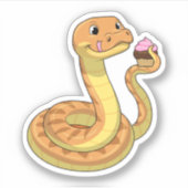 Snake met Muffin Sticker (Voorkant)