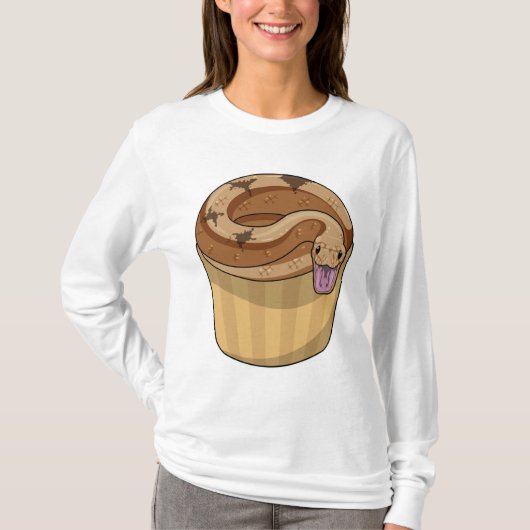 Snake met Muffin T-shirt (Voorkant)