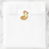 Snake met Muffin Vierkante Sticker (Tas)