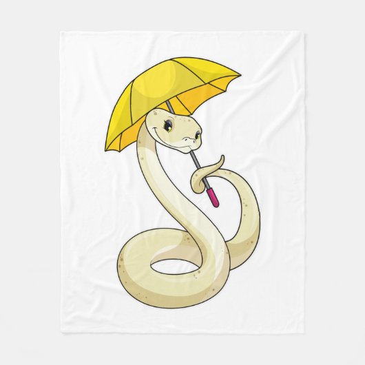Snake met Umbrella Fleece Deken (Voorkant)