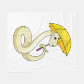 Snake met Umbrella Fleece Deken (Voorkant (Horizontaal))