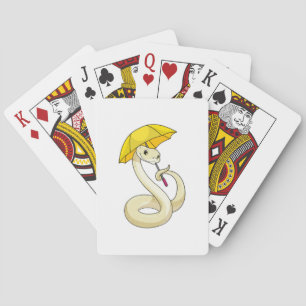 Snake met Umbrella Pokerkaarten