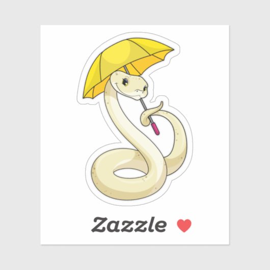 Snake met Umbrella Sticker (Vel)