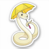 Snake met Umbrella Sticker (Voorkant)
