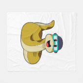 Snake met zwembril fleece deken (Voorkant (Horizontaal))