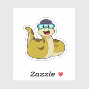 Snake met zwembril sticker