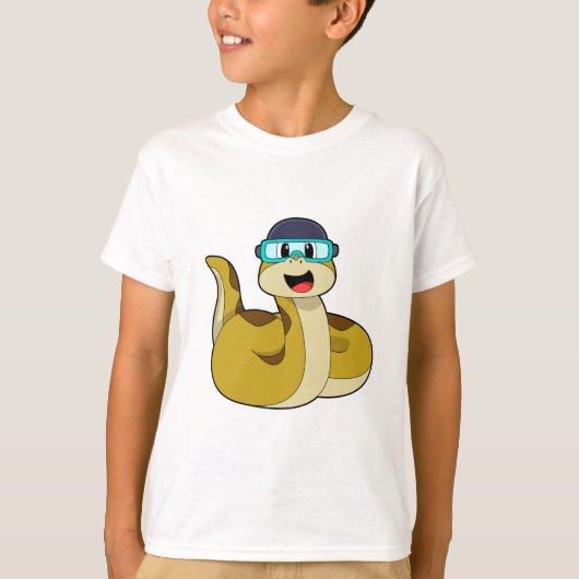 Snake met zwembril t-shirt (Voorkant)
