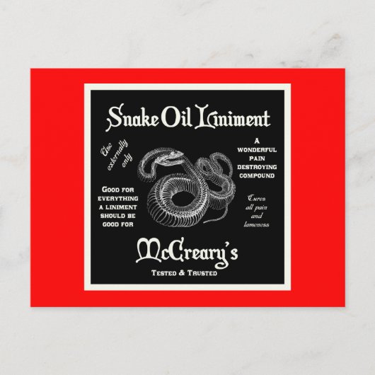 Snake Oil Liniment Briefkaart (Voorkant)