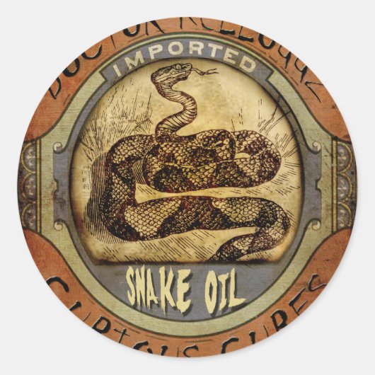 Snake Oil Ronde Sticker (Voorkant)