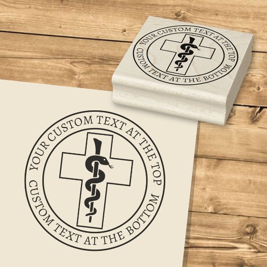 Snake on Cross Rubberstempel