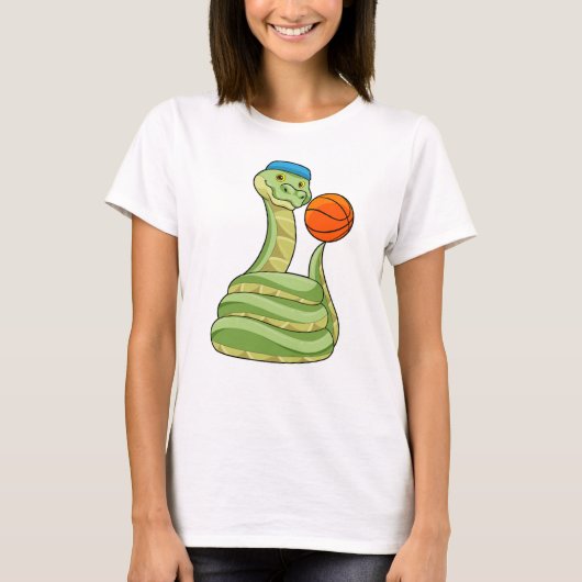 Snake op Basketball Sports T-shirt (Voorkant)