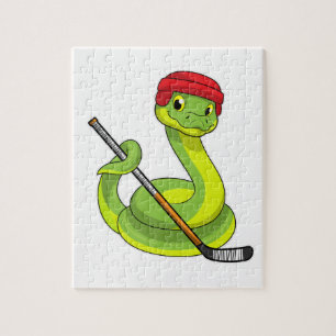 Snake op Ice hockey met Ice hockey stick Legpuzzel